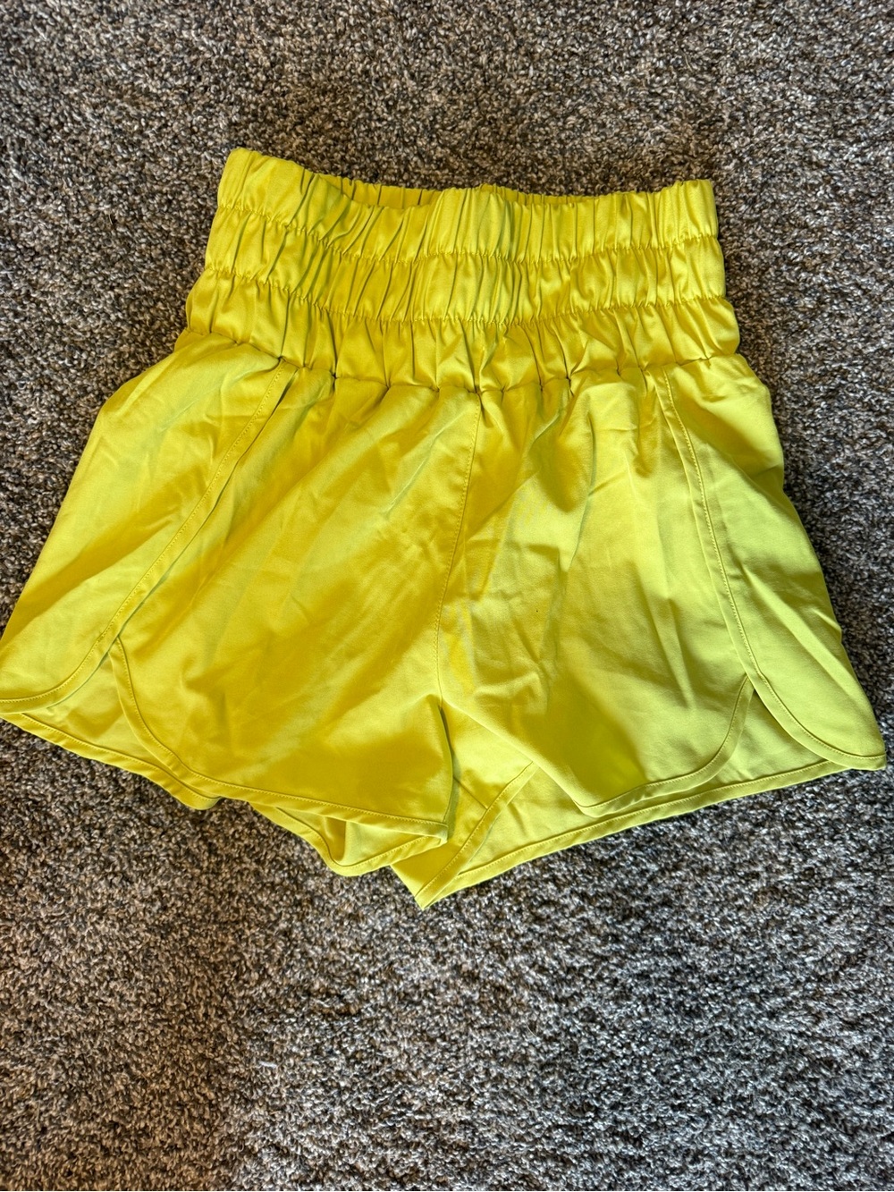 Lizard Thicket Women’s High-Rise Elastic Waist Lime Green Shorts
